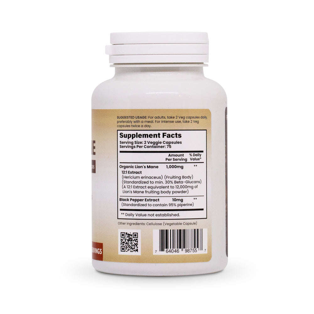 Nấm Hầu Thủ Lion’s Mane Mushroom 12,000 mg (150 viên)